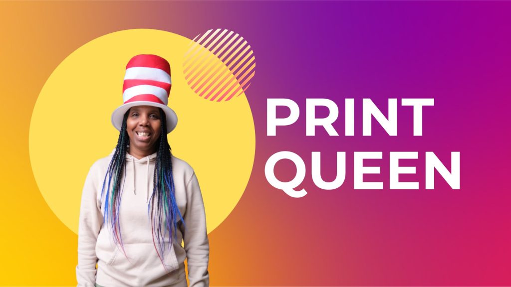 claire in a red and white stripy hat